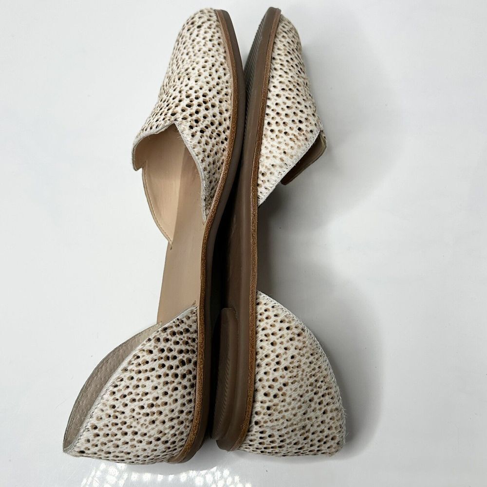 Loeffler Randall Pony Hair Animal Print D'Orsay Flats Size 7.5 - Picture 8 of 12